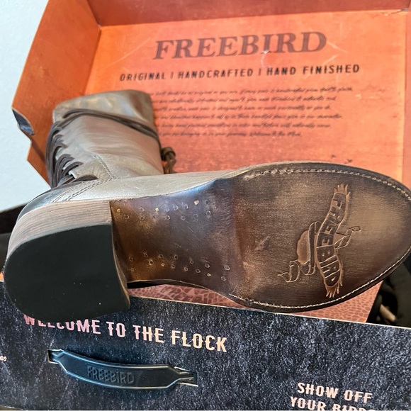 Freebird Coal Gray And Brown Boots 11 - Picture 4 of 13